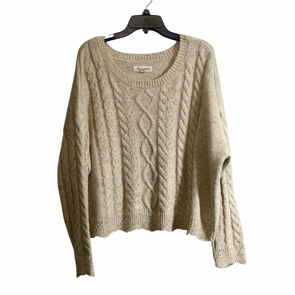 Lucky Brand 2XL Cable Knit Sweater Fisherman Academia Cabincore, Cozy